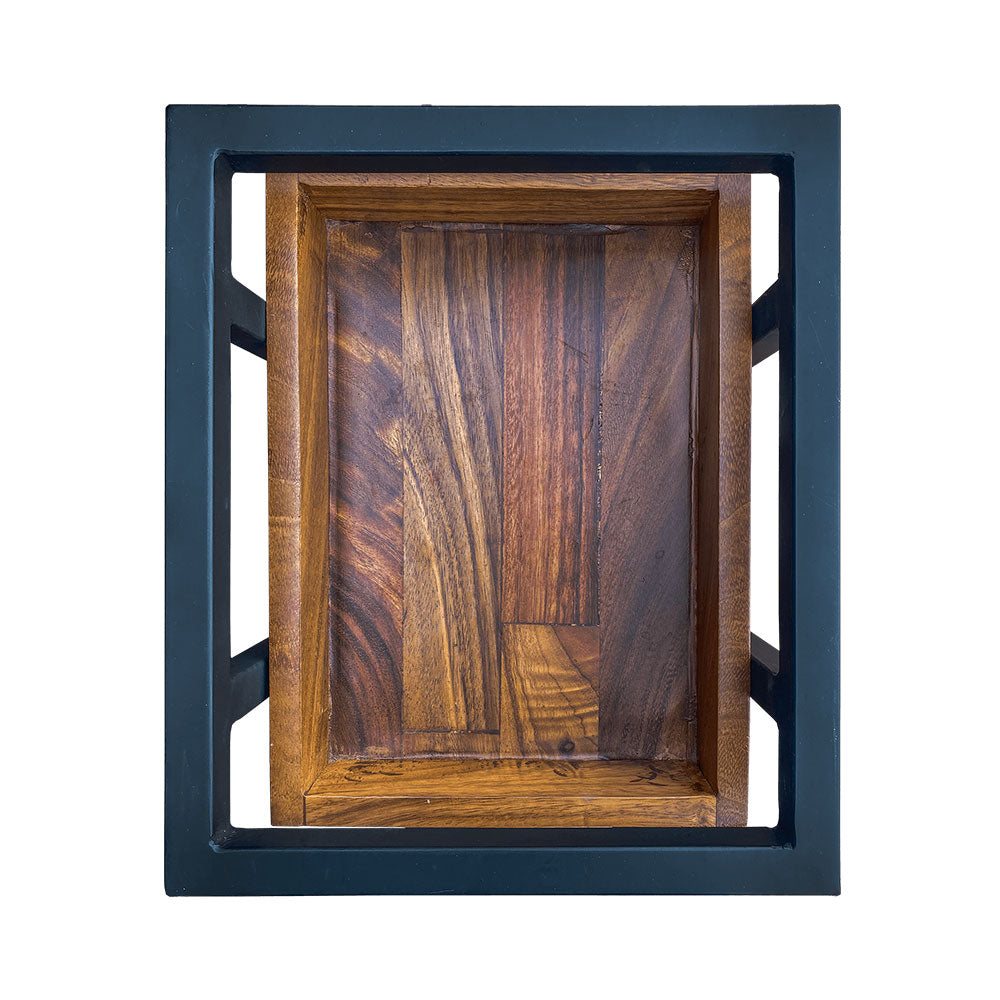 Auxiliar movible para hogar o negocio. Especiero con llantas para su desplazamiento de dos niveles.